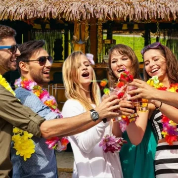 swingers sip and flirt at the tiki bar